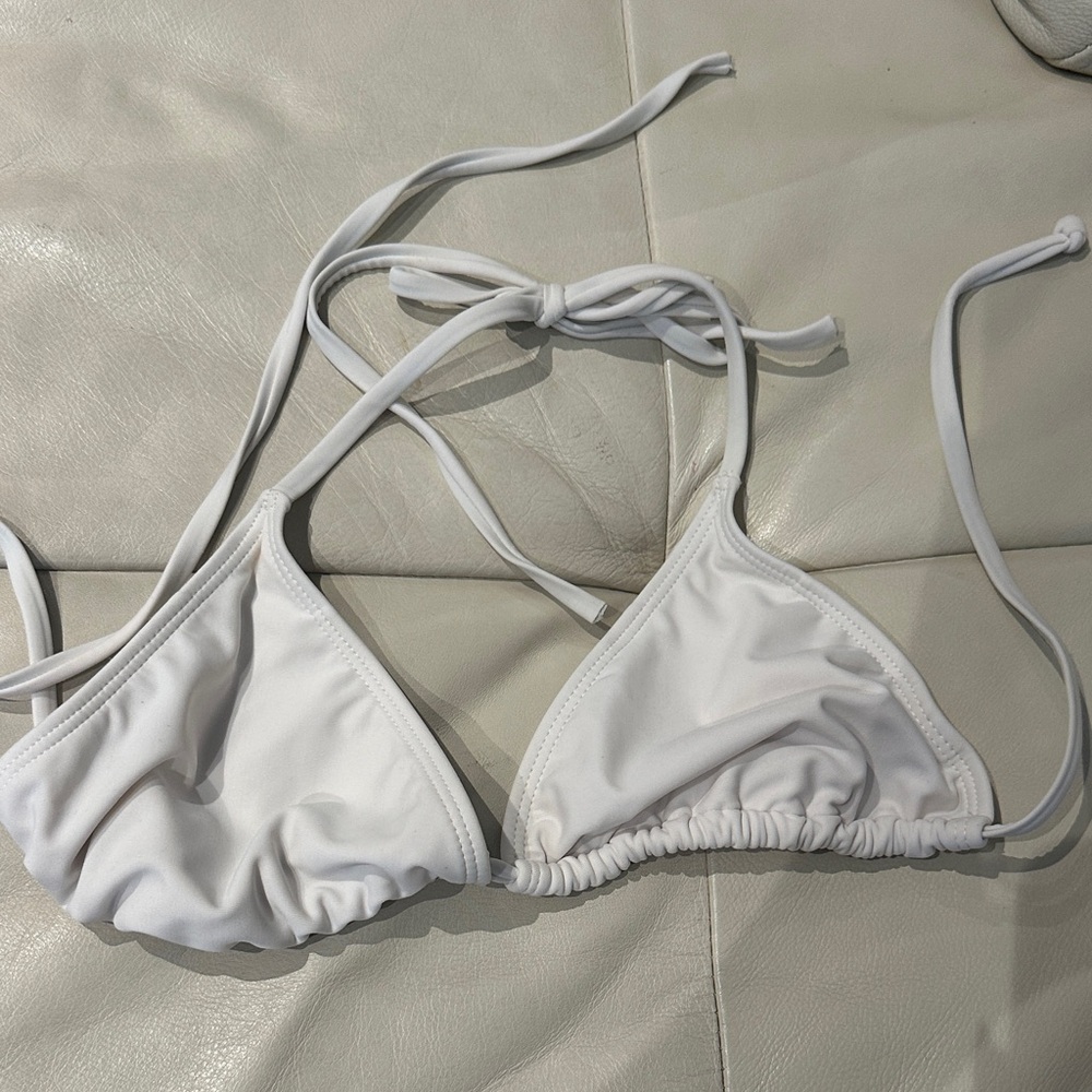 White Triangle Bikini Top